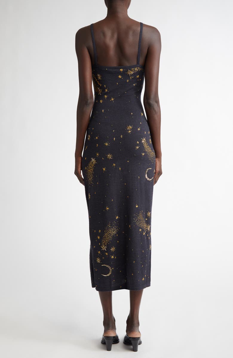 Altuzarra Denise Embroidered Llama & Mulberry Silk Sweater Dress, Alternate, color, 