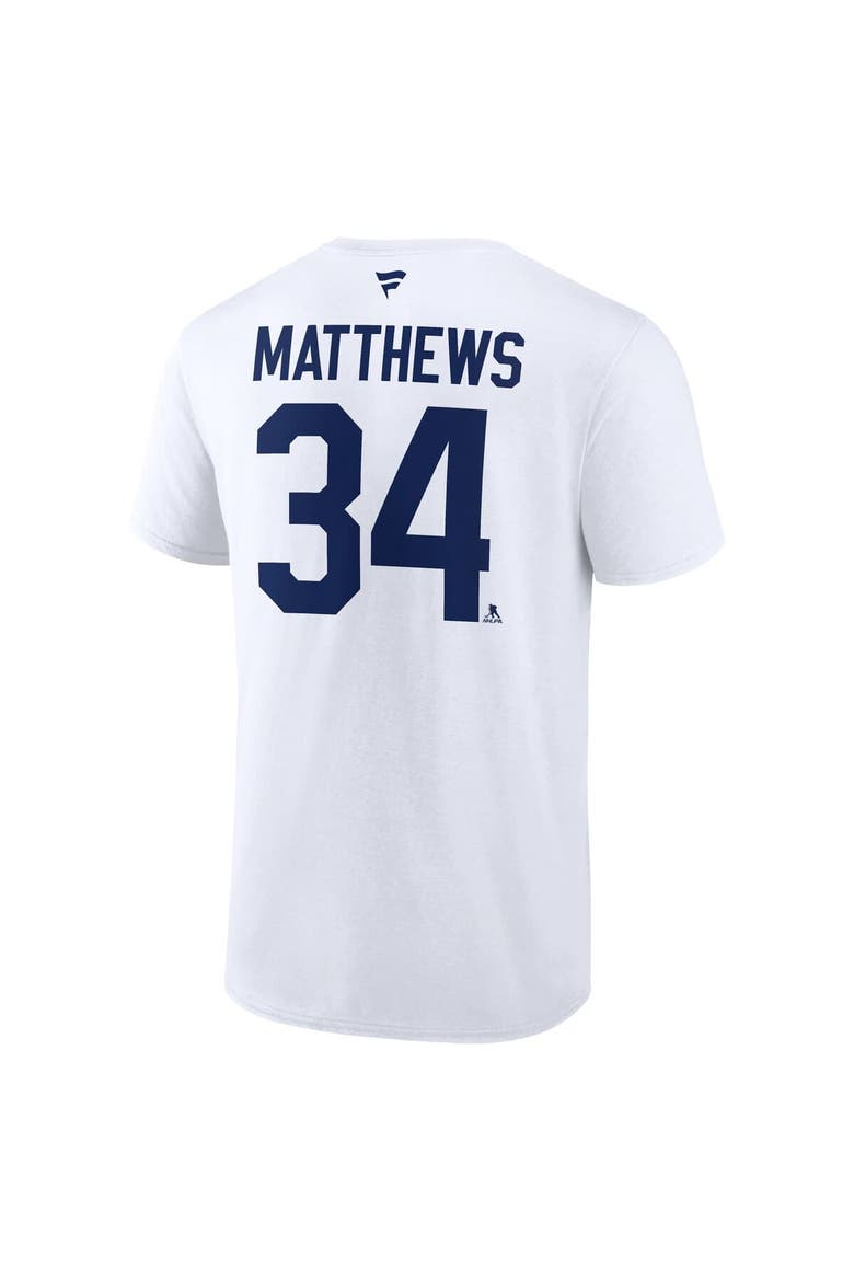 Men's Fanatics Auston Matthews White Toronto Maple Leafs Authentic Stack Name & Number T-Shirt, Alternate, color, White