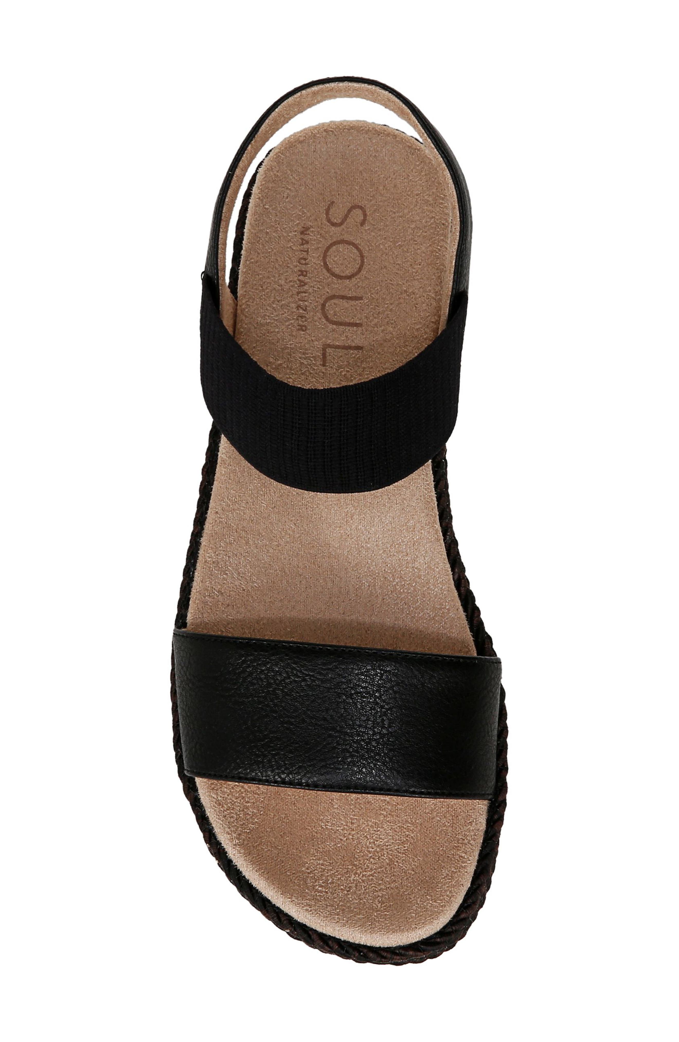 SOUL NATURALIZER Diana Platform Espadrille Sandal, Alternate, color, Black Faux Leather