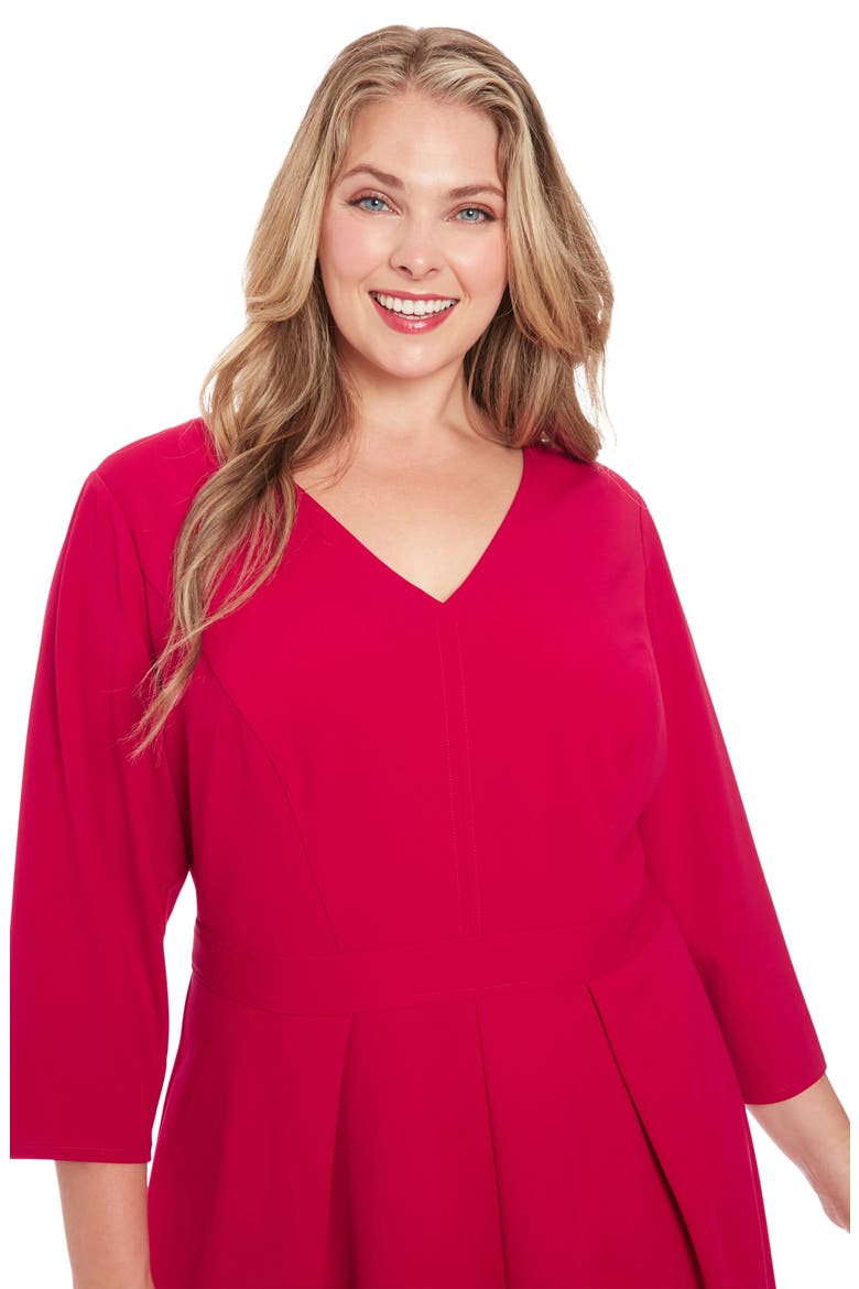 Fit & Flare Dress, Alternate, color, SANGRIA