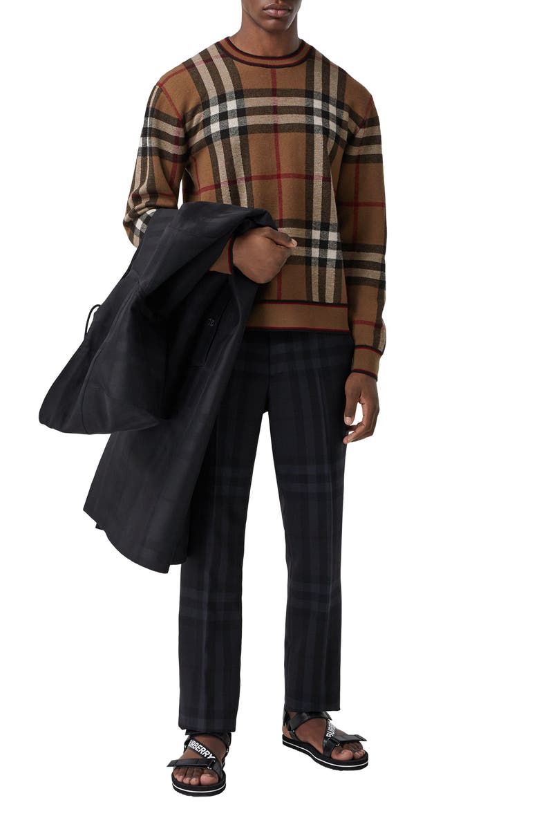 Burberry Naylor Check Jacquard Merino Wool Sweater, Alternate, color,