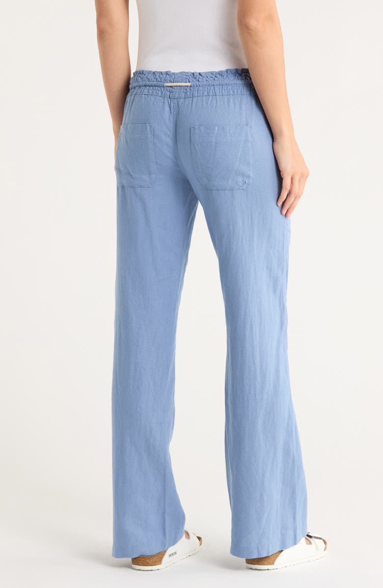 Roxy Oceanside Linen Blend Beach Pants, Alternate, color, Infinity Blue