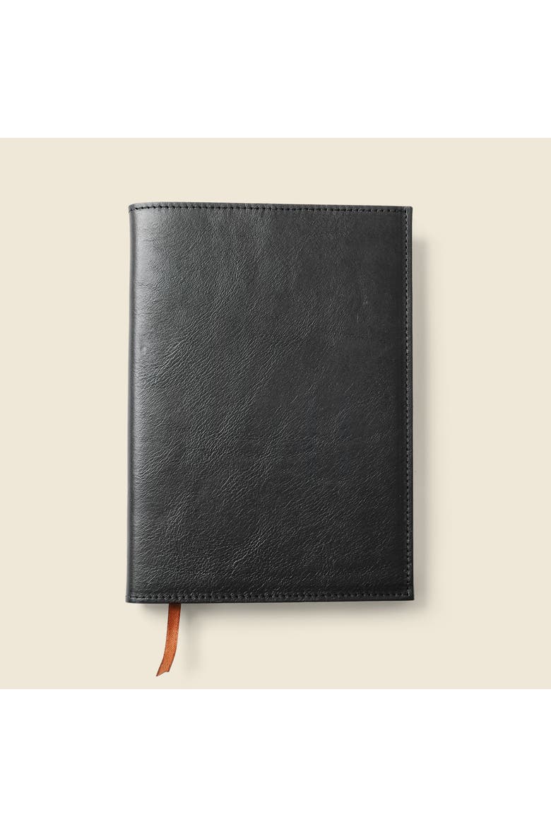 Refillable A5 Leather Journal Cover, Alternate, color, Black