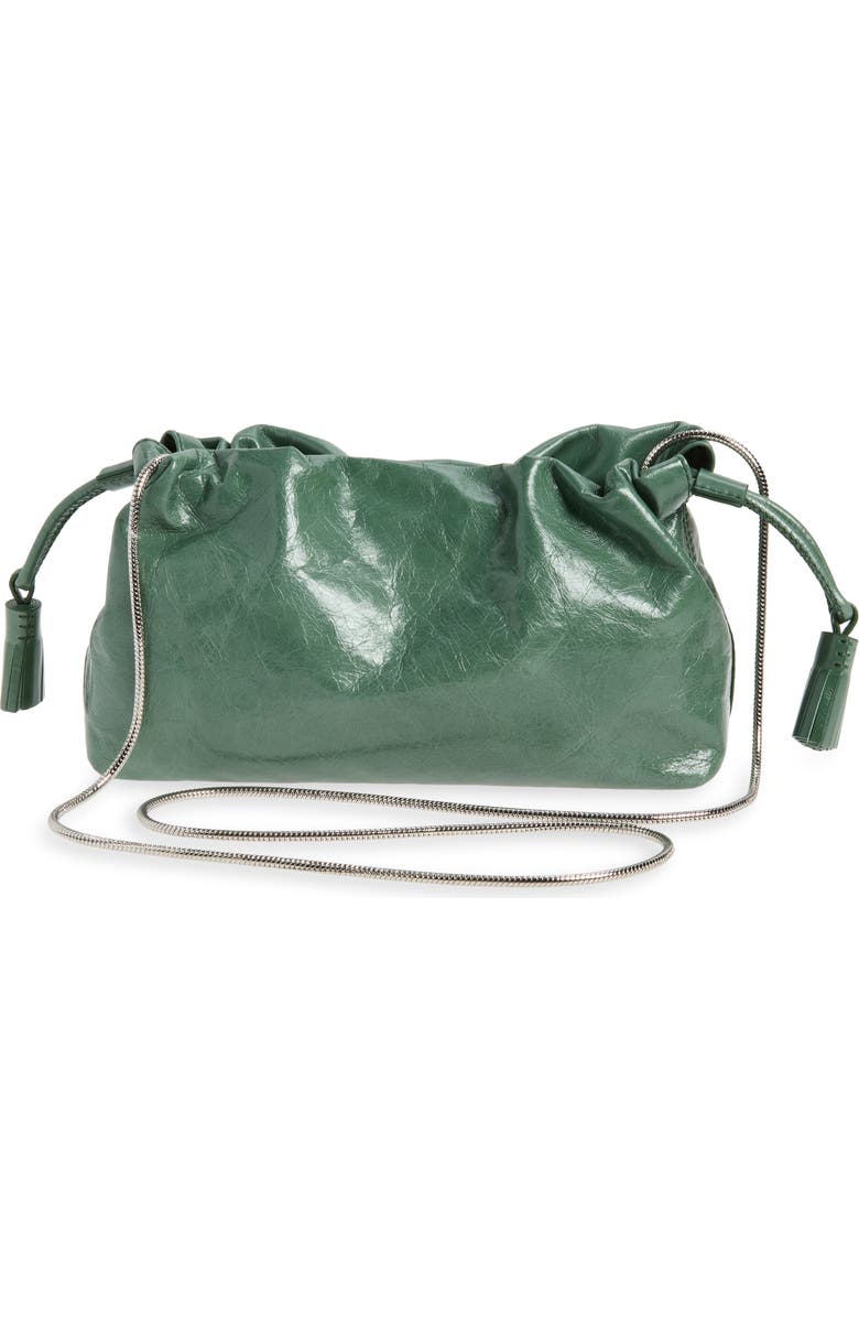 Veronica Beard Crinkle Leather Small Stash Bag, Alternate, color, Sage