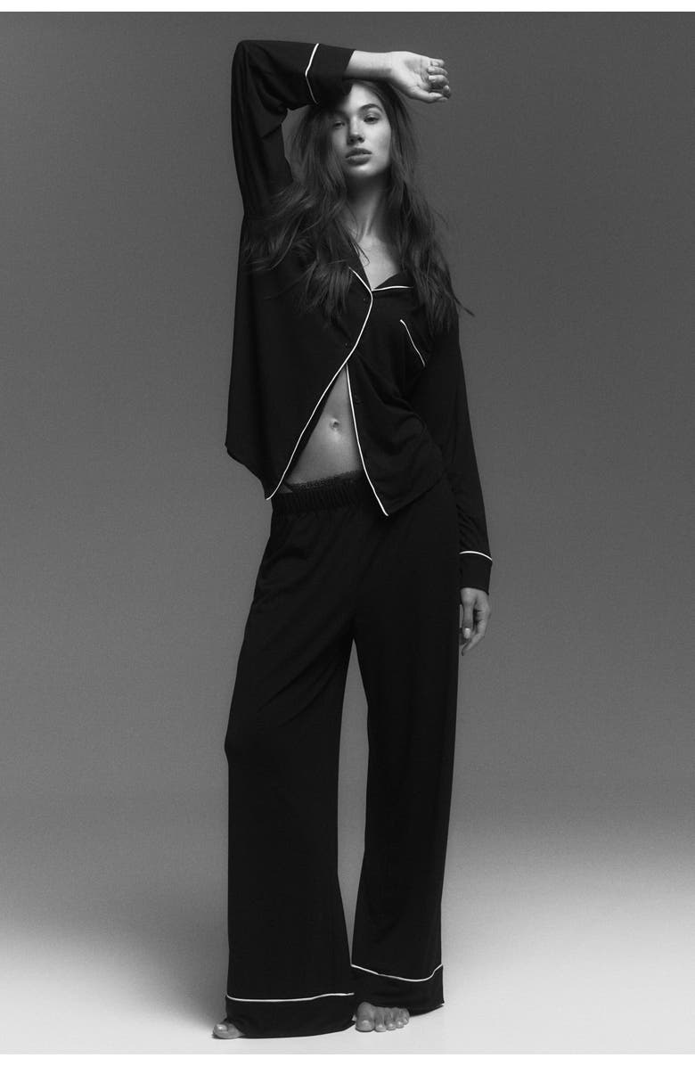 H&M Viscose-blend Pyjamas, Alternate, color, Black