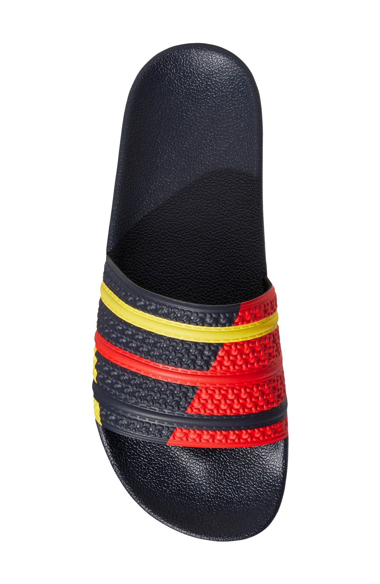 Adilette Stripe Sport Slide, Alternate, color, LEGEND INK/ RED/ YELLOW