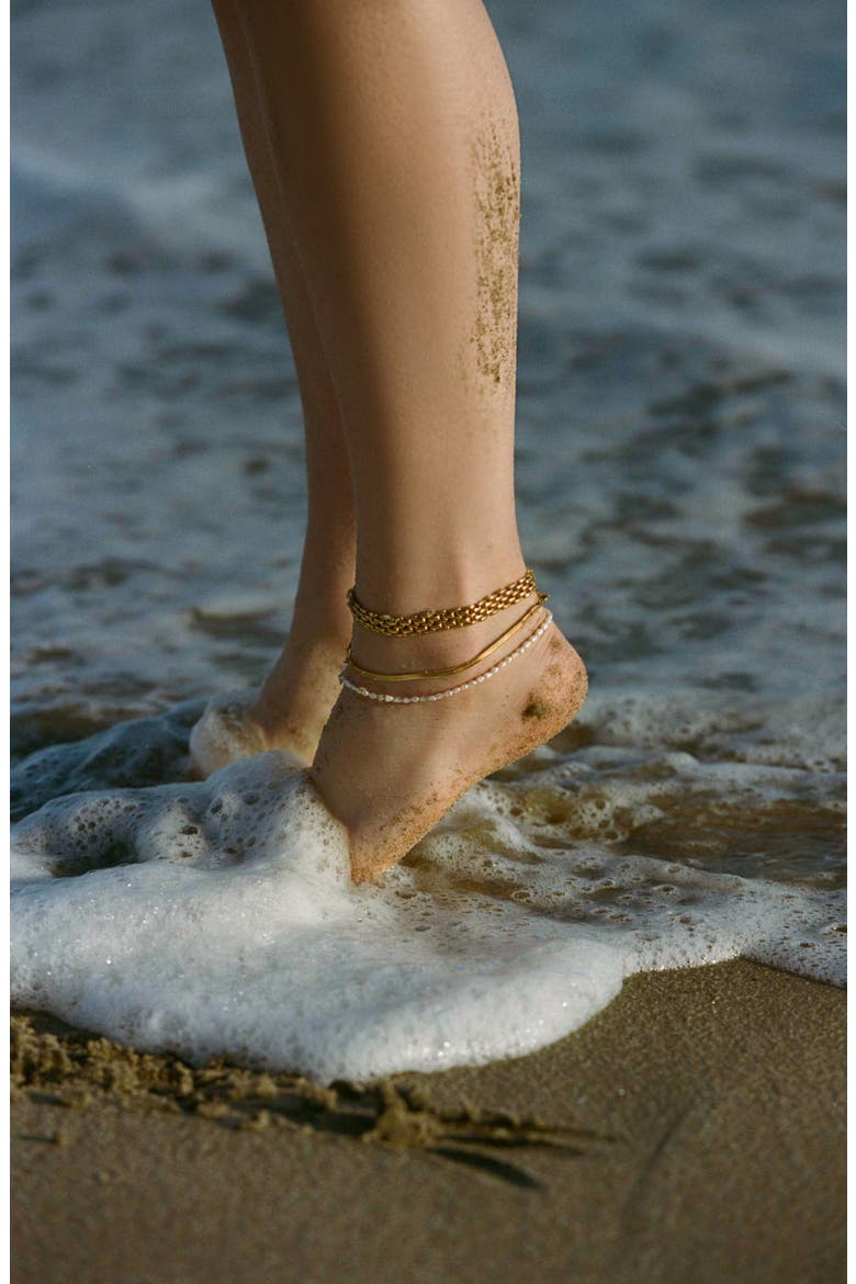 Michel Freshwater Pearl Anklet, Alternate, color, WHITE