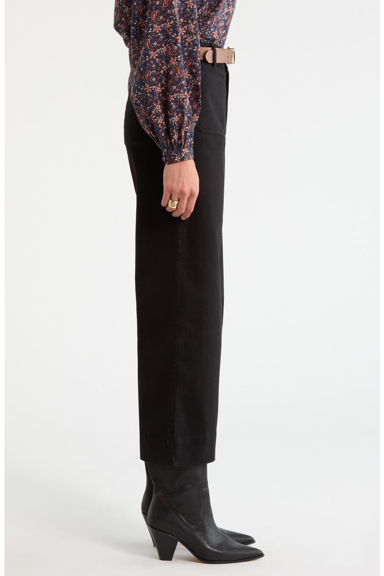 Patch Pocket Crop Wide Leg Pants, Alternate, color, BLACK