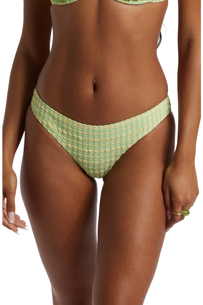 Wave Check Cocoa Bikini Bottoms, Main, color, BRIGHT MEADOW