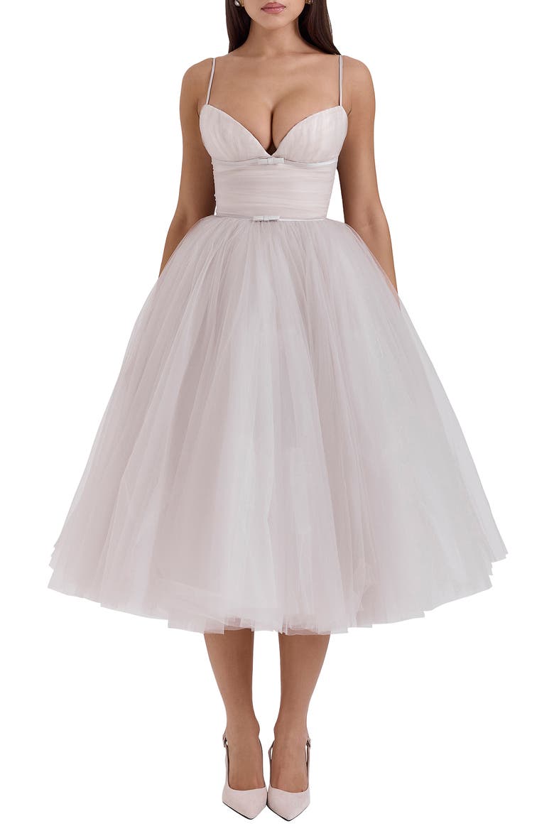 Countess Sleeveless Tulle Midi Dress, Main, color, WIND CHIME