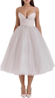 HOUSE OF CB Countess Sleeveless Tulle Midi Dress