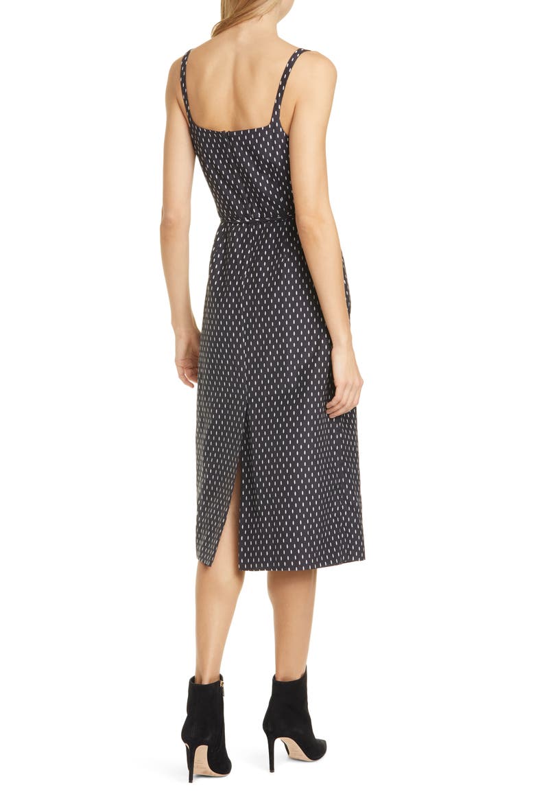 Paethina Geo Print Cotton & Silk Dress, Alternate, color, ECLIPSE PRSTN