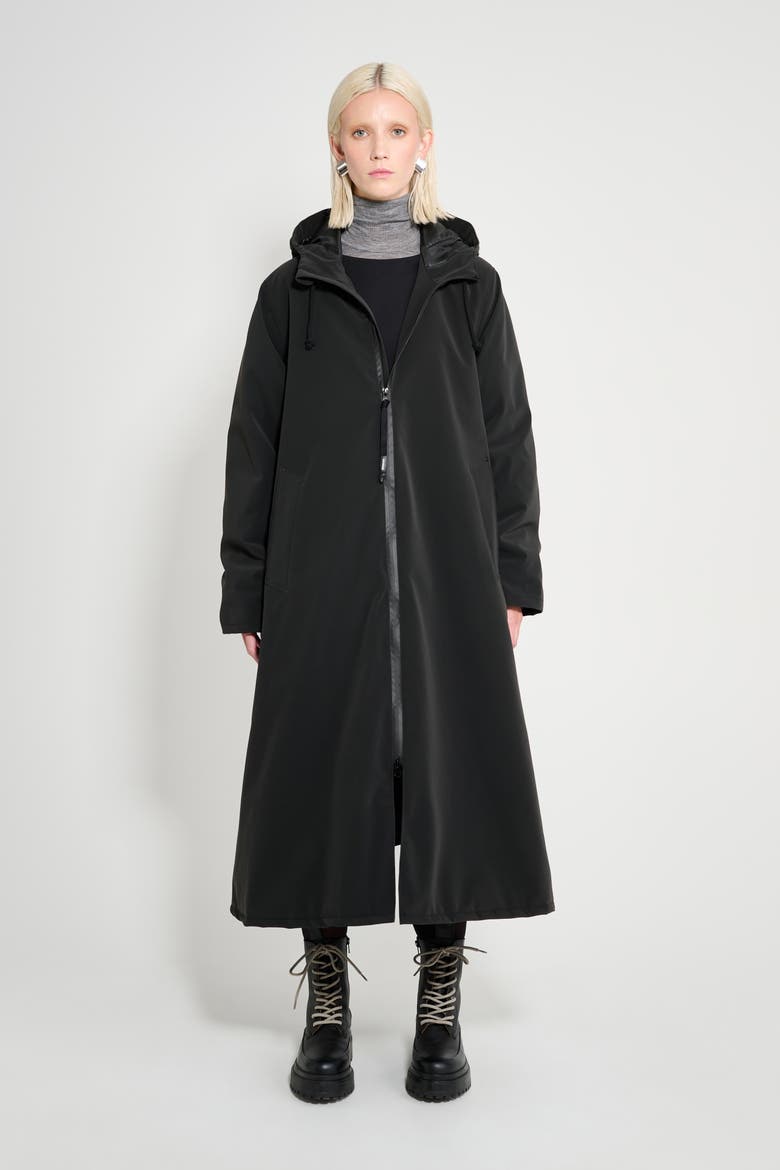 Mosebacke Long Matte Winter Coat, Main, color, Black
