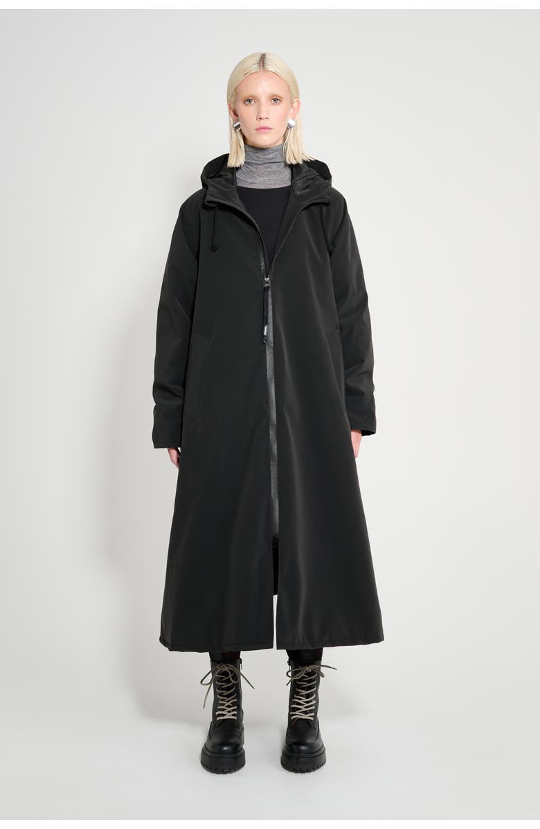 Stutterheim Mosebacke Long Matte Winter Coat, Main, color, Black