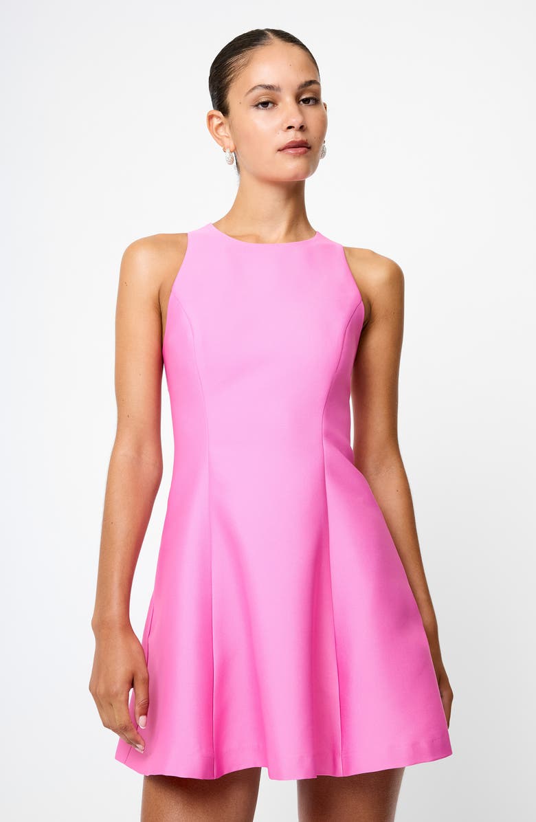 French Connection Taffeta Fit & Flare Minidress, Alternate, color, Taffy Pink