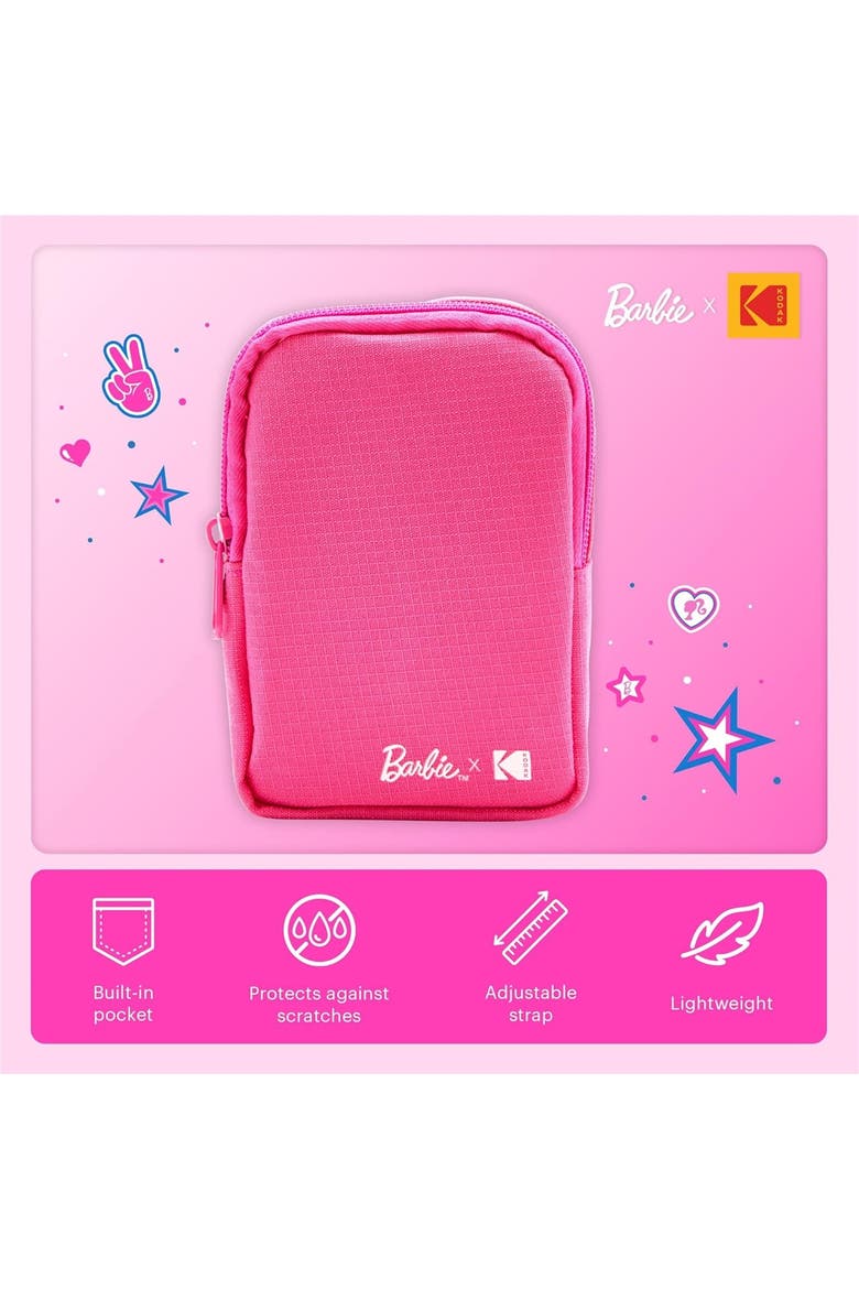 Travel Case with Removable Strap, Built-in Mesh Pocket Stores Zink Paper & More!, Alternate, color, Dark Pink