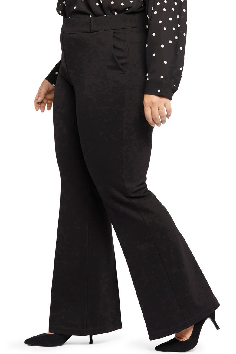 Sculpt-Her™ Pull-On Flare Ponte Pants, Alternate, color, BLACK