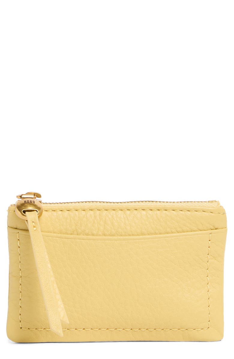 HOBO Lumen Leather Zip Card Case, Main, color, Flax