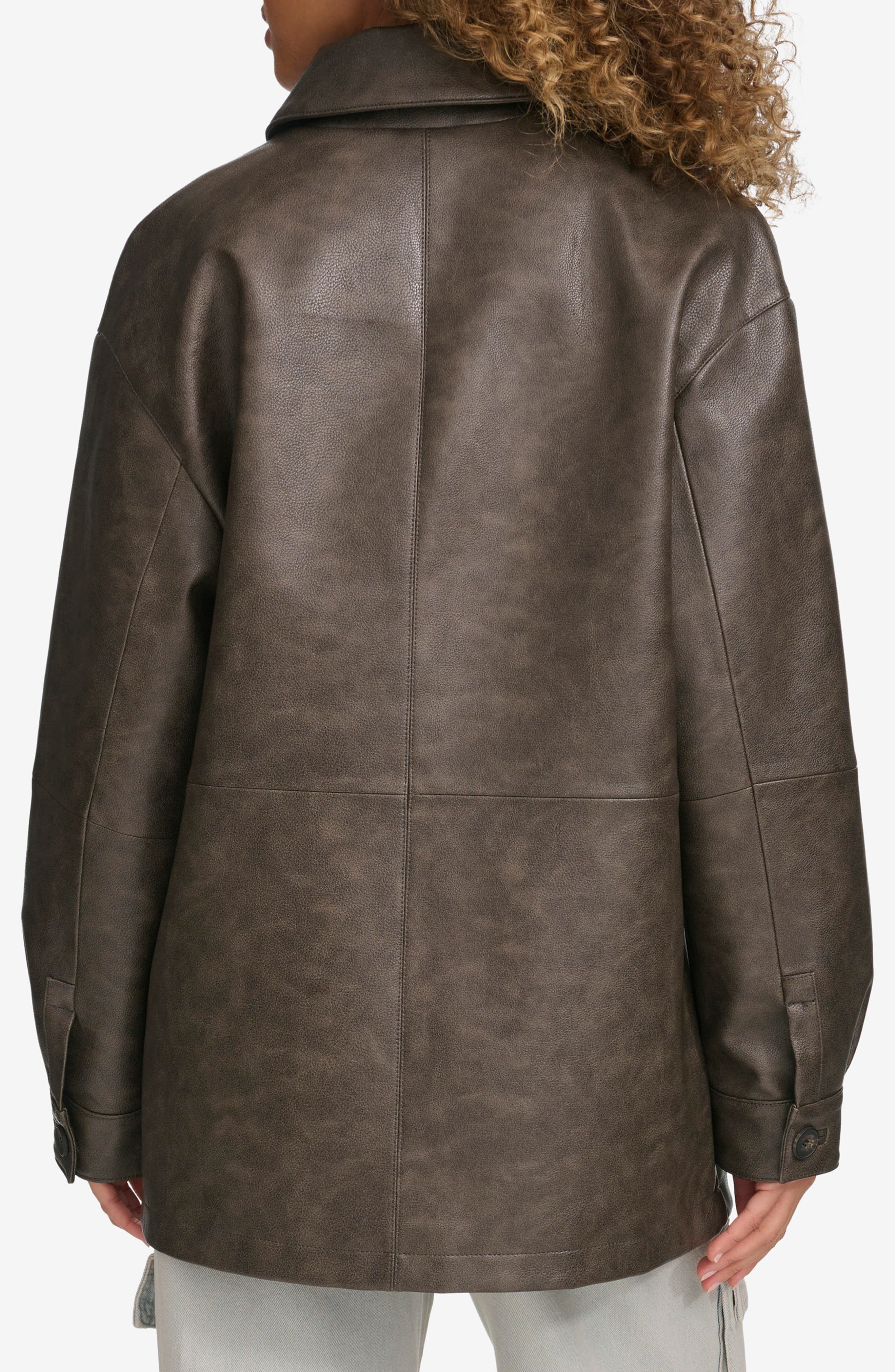 Oversize Faux Leather Relaxed Jacket - image 2
