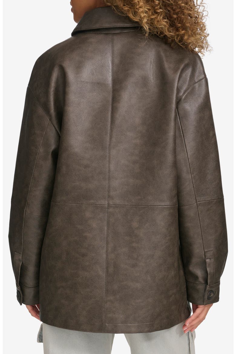 Oversize Faux Leather Relaxed Jacket, Alternate, color, ASH