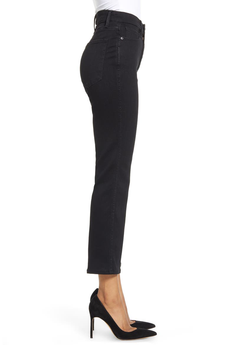 Good Straight Destroyed Hem Straight Leg Jeans, Alternate, color, BLACK078