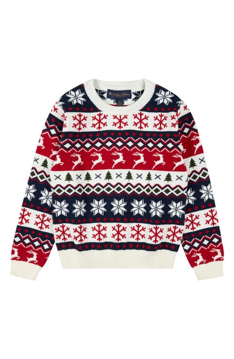 Kids' Fair Isle Cotton Crewneck Sweater (Little Kid & Big Kid)