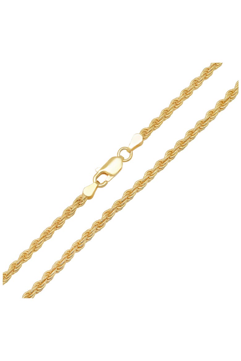 Men's Sterling Silver Italian Rope Chain Necklace, Alternate, color, GOLD