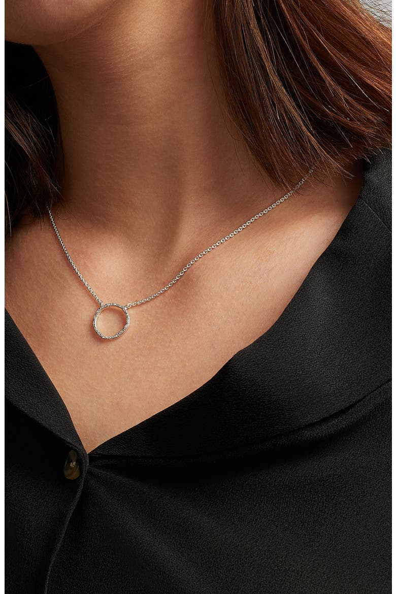 Riva Circle Diamond Pendant Necklace , Alternate, color, SILVER/ DIAMOND