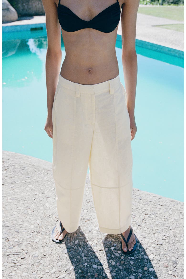 Linen & Cotton Balloon Pants, Alternate, color, ECRU