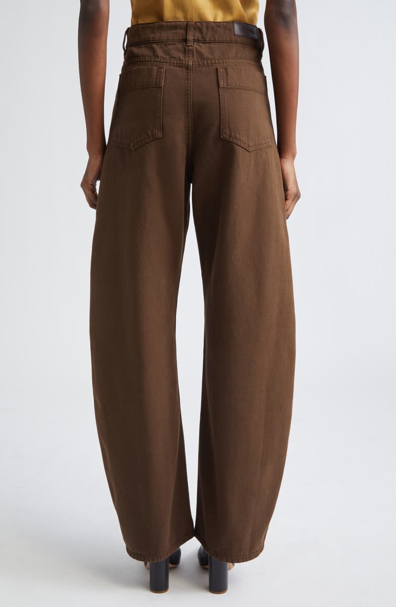 Lemaire High Waist Cotton Twill Curved Pants, Alternate, color, Cacao