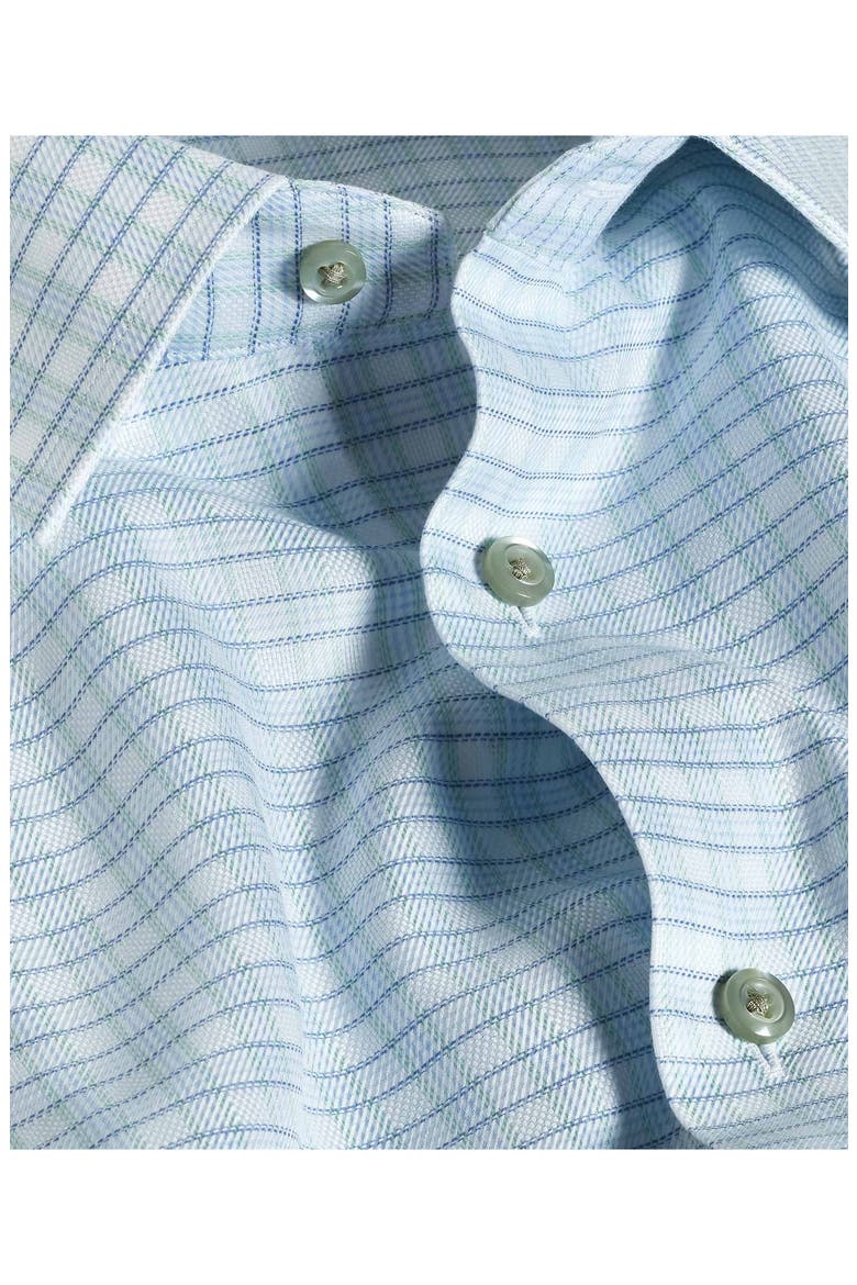 Trim Fit Check Cotton Dobby Dress Shirt, Alternate, color, WHITE/ PISTACHIO