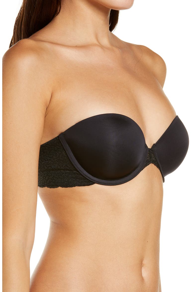 Modern Lace Convertible Strapless Underwire Bra, Alternate, color, BLACK