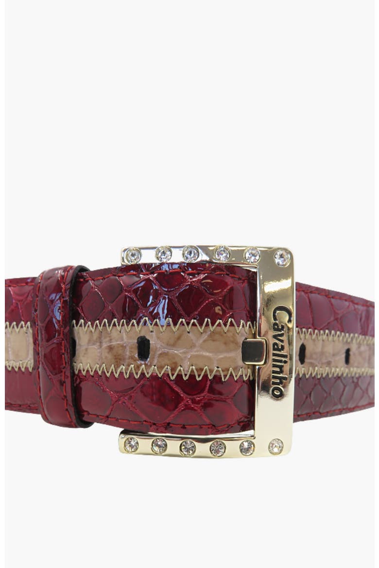 Tango 408 Patent Leather Belt, Alternate, color, Red / Beige