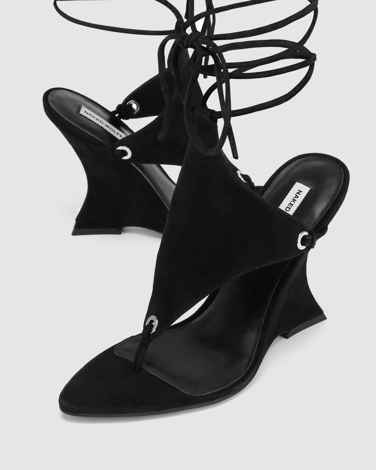 Naked Wolfe Rampage Wedge, Alternate, color, Black