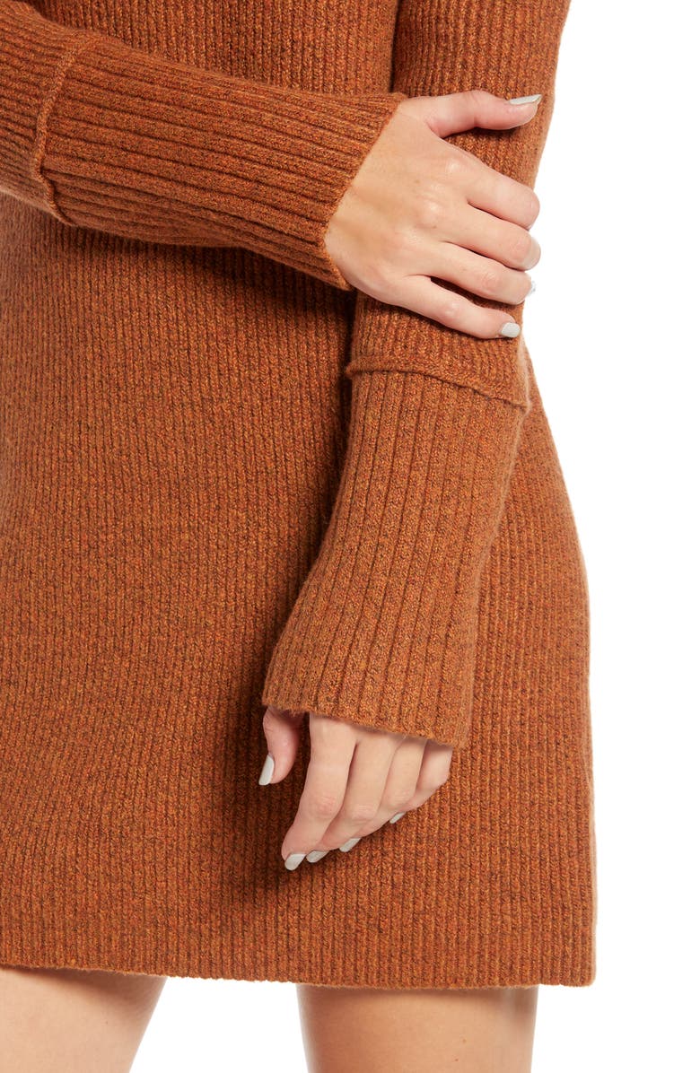 Something Navy Fitted Long Sleeve Tunic Sweater Dress, Alternate, color, 