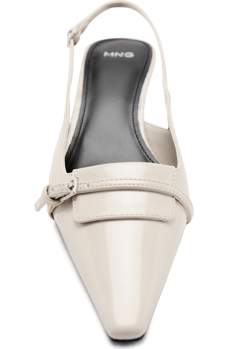 MANGO Slingback Kitten Heel Pump, Alternate, color, Ecru