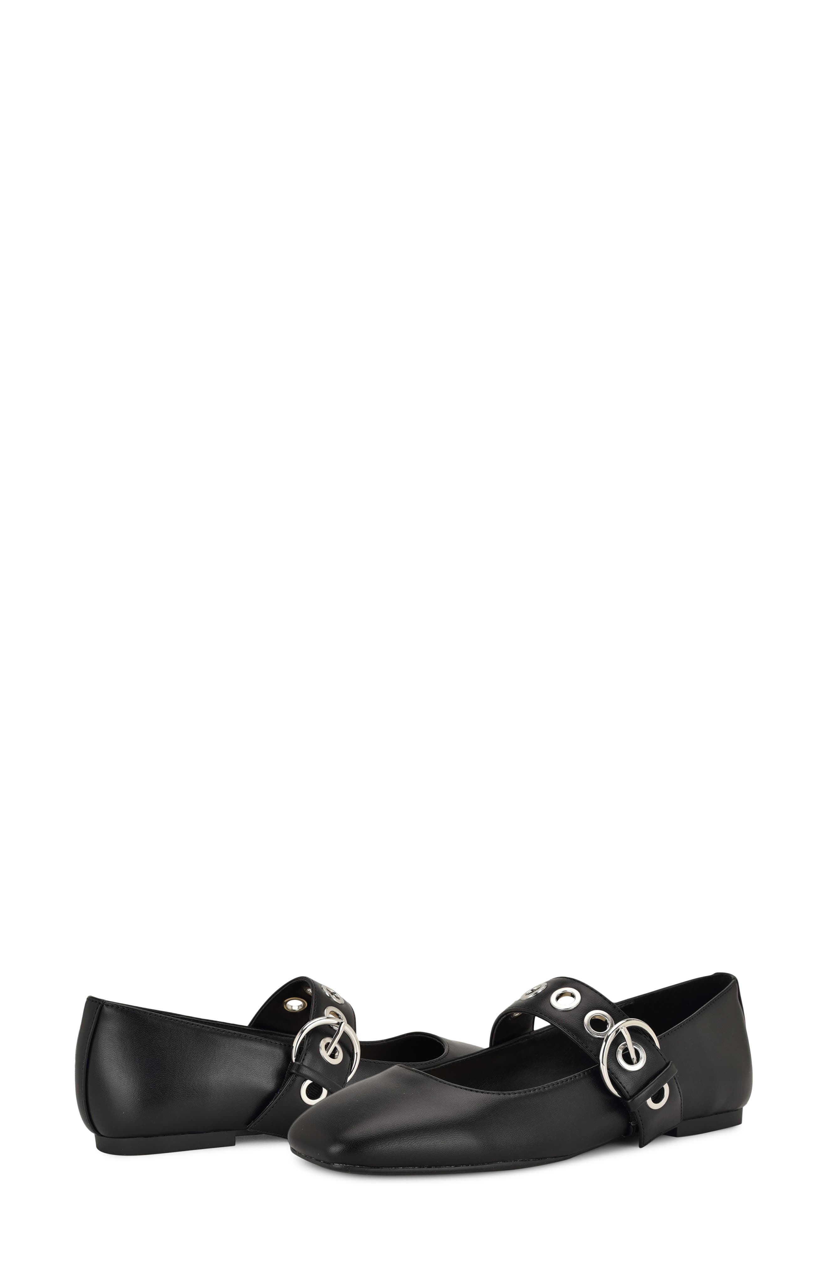 Nine West Kebba Mary Jane Flat, Alternate, color, Black