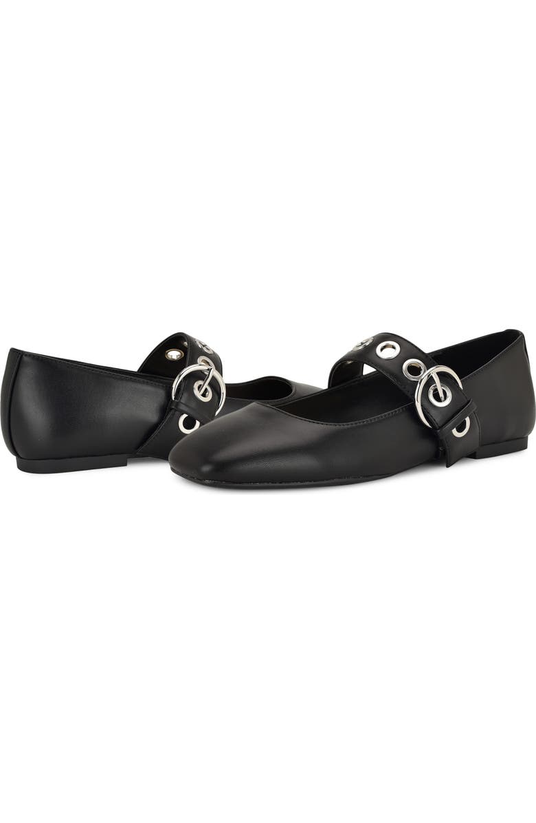 Nine West Kebba Mary Jane Flat, Alternate, color, Black