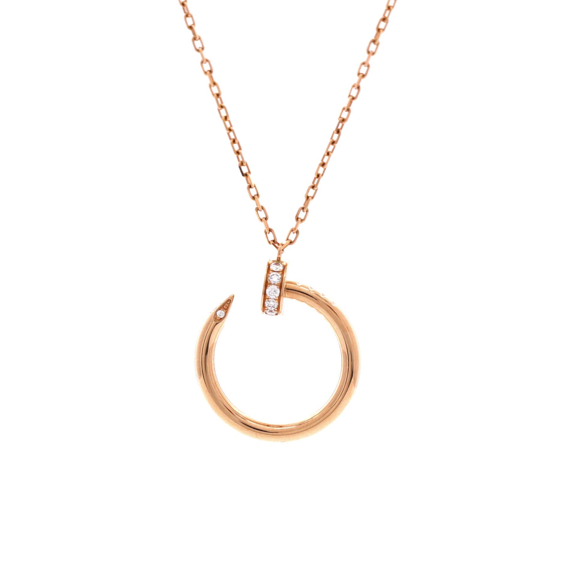 Juste un Clou Pendant Necklace 18K Rose Gold with Diamonds, Main, color, Metallic Gold