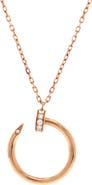 Pre-Owned Cartier Juste un Clou Pendant Necklace 18K Rose Gold with Diamonds