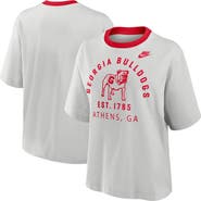 Nike Women's Nike Gray Georgia Bulldogs Legacy Arch Script Boxy T-Shirt