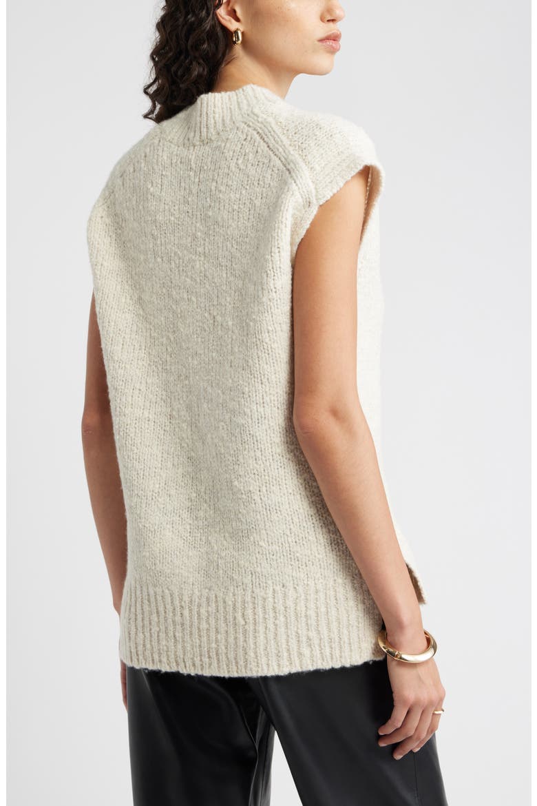 Merino Wool Blend V-Neck Sweater Vest, Alternate, color, IVORY MARL