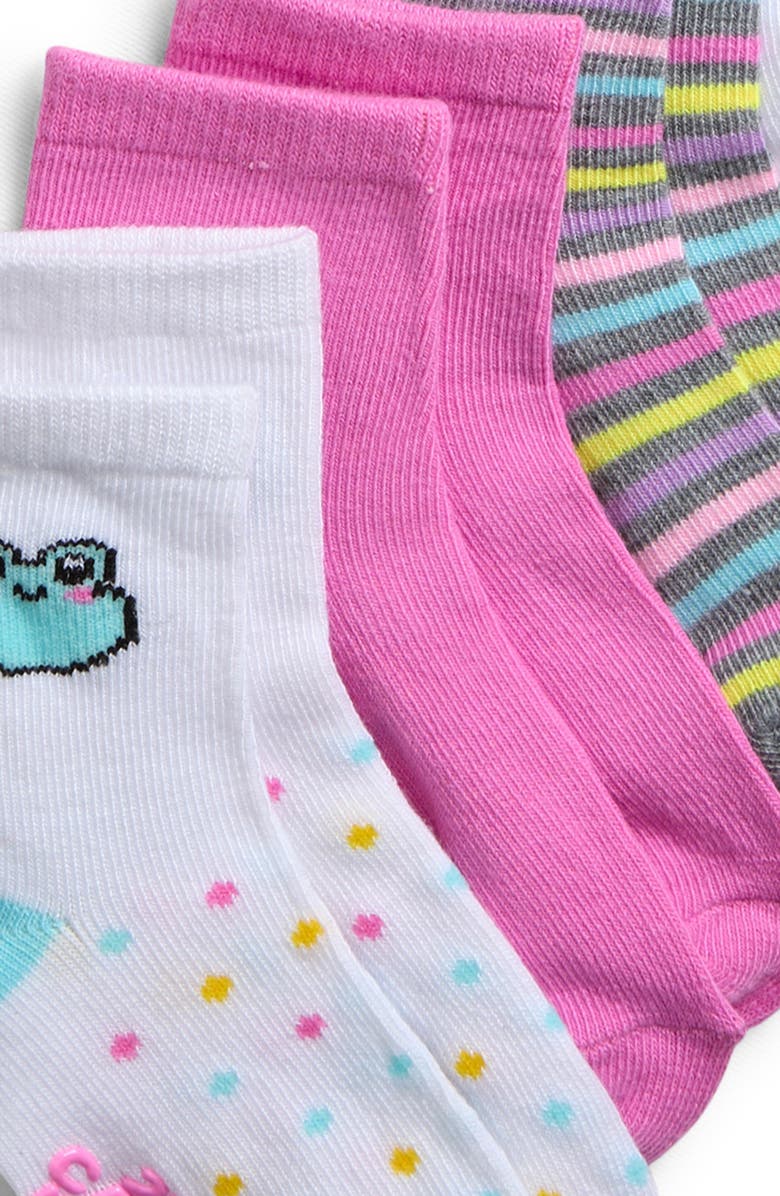 Capelli New York Kids' Kawaii Critters Assorted 10-Pack Gripper Crew Socks, Alternate, color, Pink Multi Combo