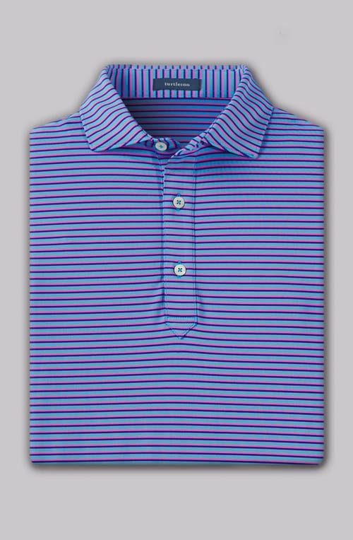 Turtleson Clark Stripe Performance Polo In Blue