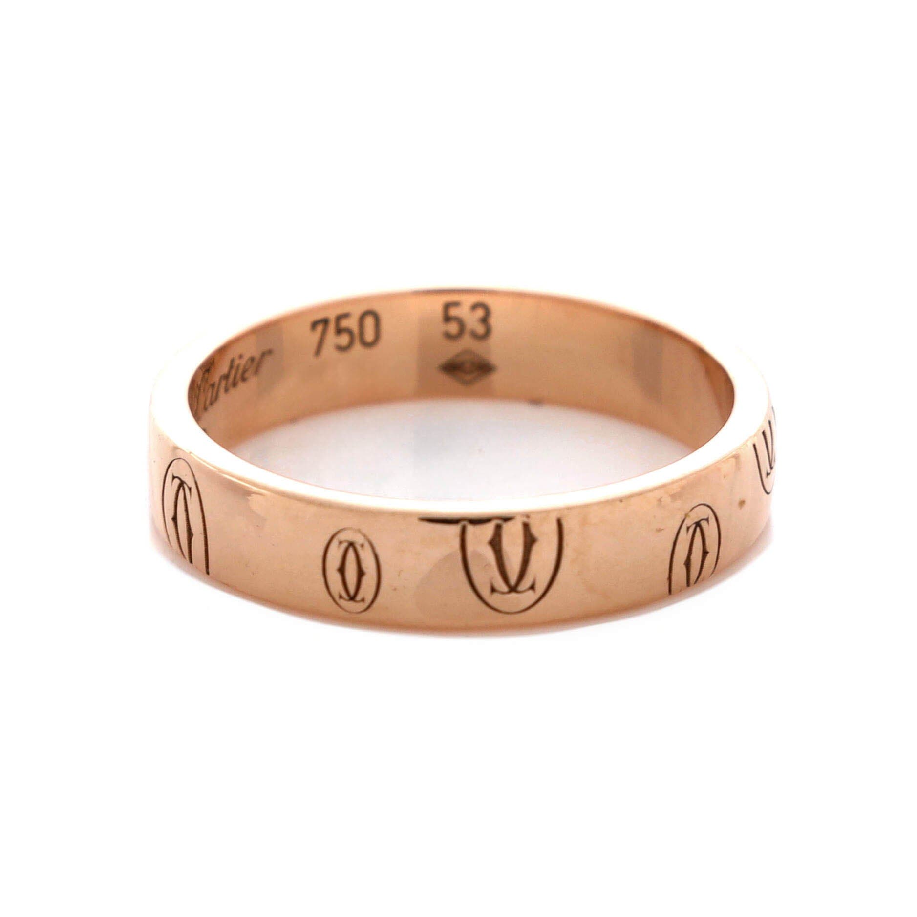 Logo de Cartier Wedding Band Ring 18K Rose Gold, Alternate, color, Metallic Gold