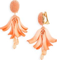 Oscar de la Renta Impatiens Petal Dangle Clip-On Earrings