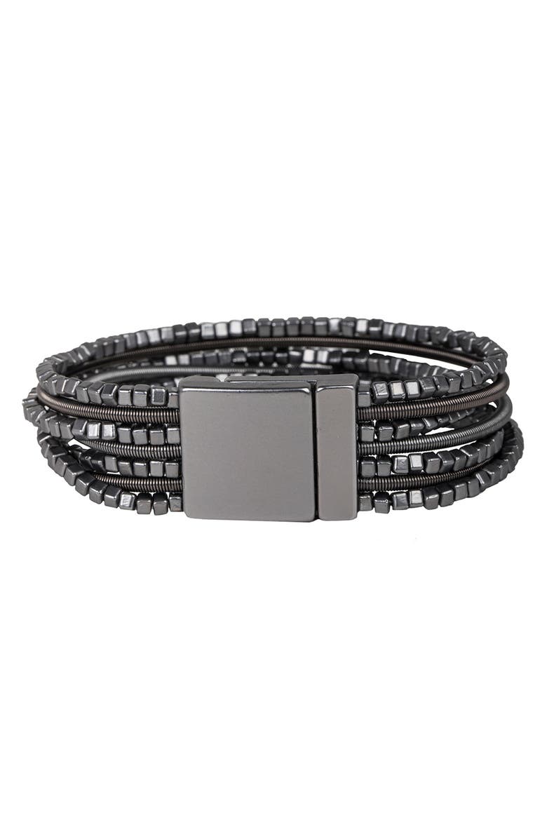 SAACHI Gunmetal Layered Bracelet, Alternate, color, Gunmetal