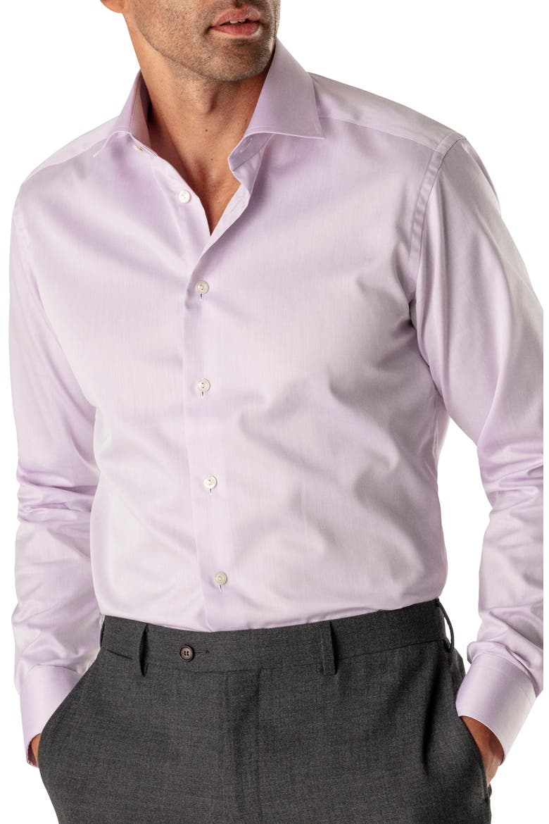 Contemporary Fit Twill Dress Shirt, Main, color, PURPLE