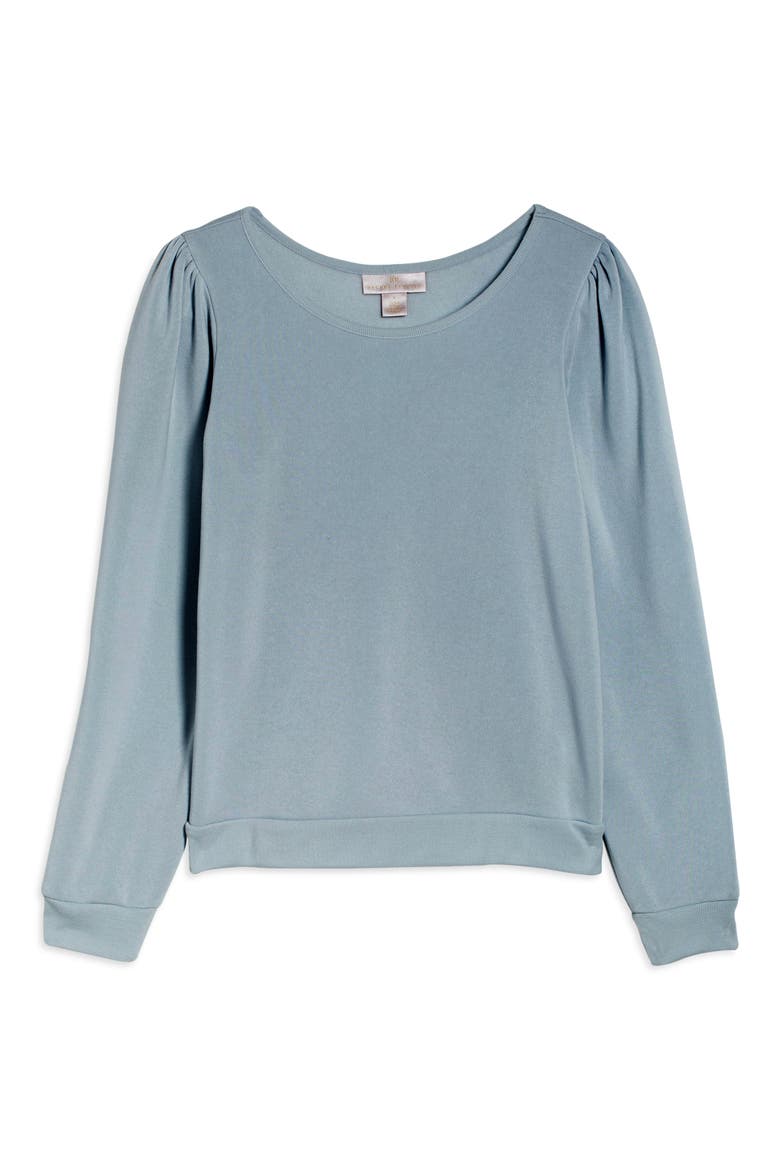 Puff Sleeve Sweatshirt, Alternate, color, BLUE PEARL