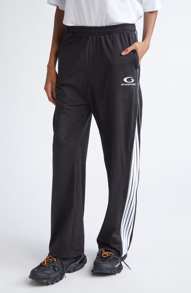 Balenciaga Loop Sports Icon Side Zip Sweatpants, Alternate, color, 1070 Black/ White